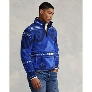 Polo Ralph Lauren Southwestern Fleece Pullover Blue XL NWT Aztec